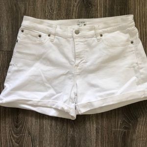 J Crew white denim shorts